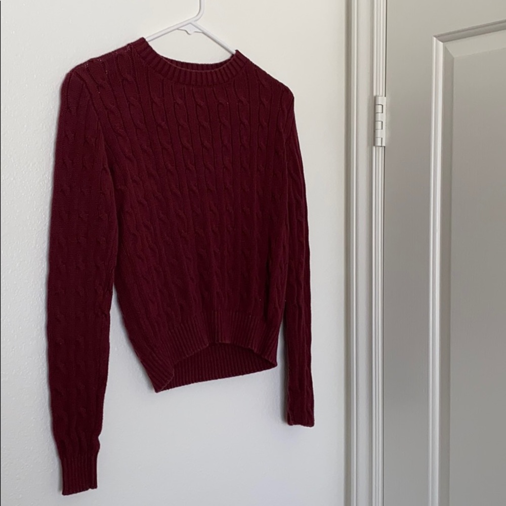 American Apparel Cable Knit Long Sleeve Sweater